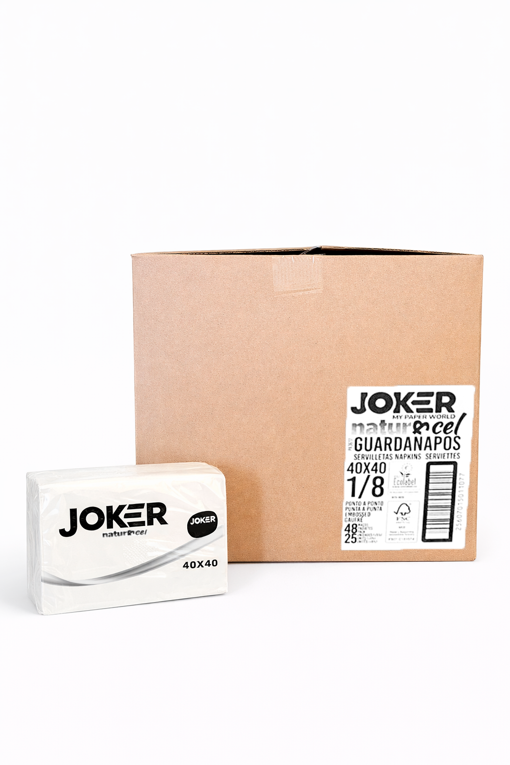 Guardanapo Joker 40x40 Natural – Dobrados 1/8 PPP