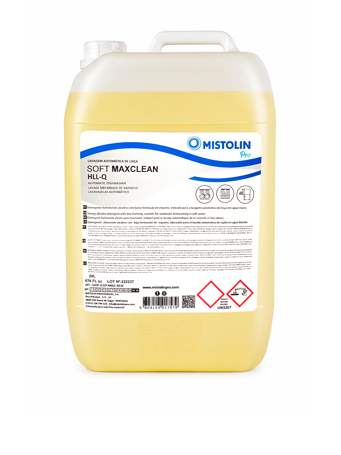 Detergente Lavagem Mecânica de Loiça HLL-Q  Mistolin Pro 20 L