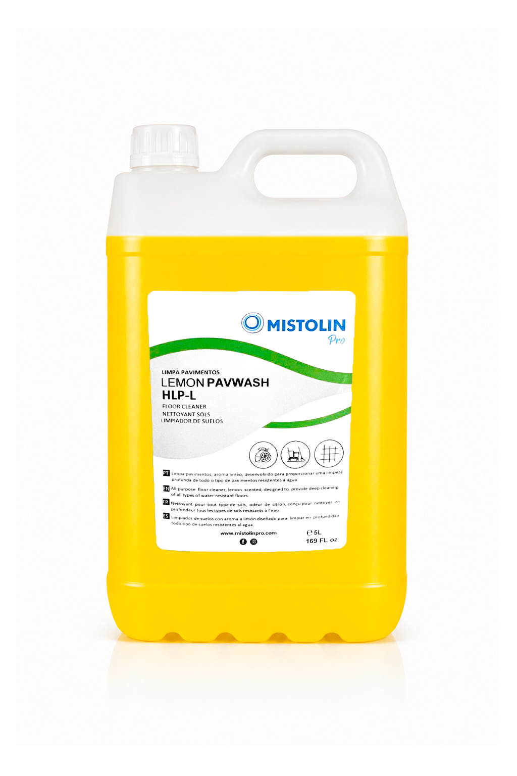 Limpa Pavimentos Perfumado Limão  HLP-L Mistolin Pro 5 L