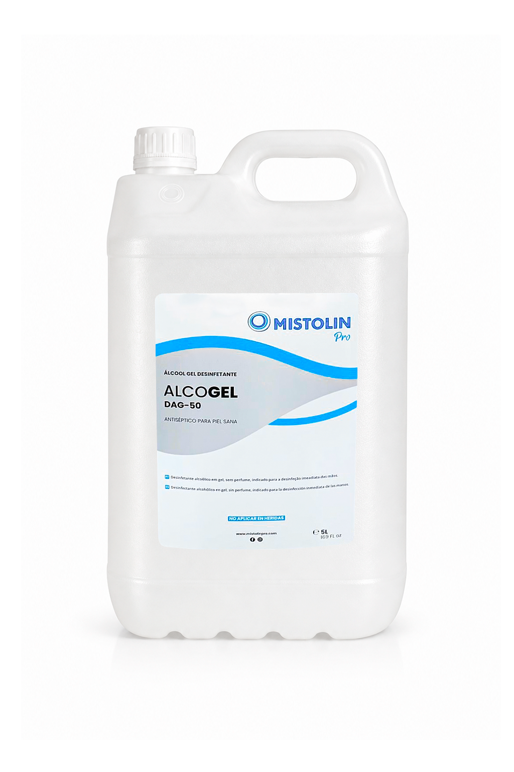 Álcool Gel Desinfetante DAG-50 Mistolin Pro 5 L