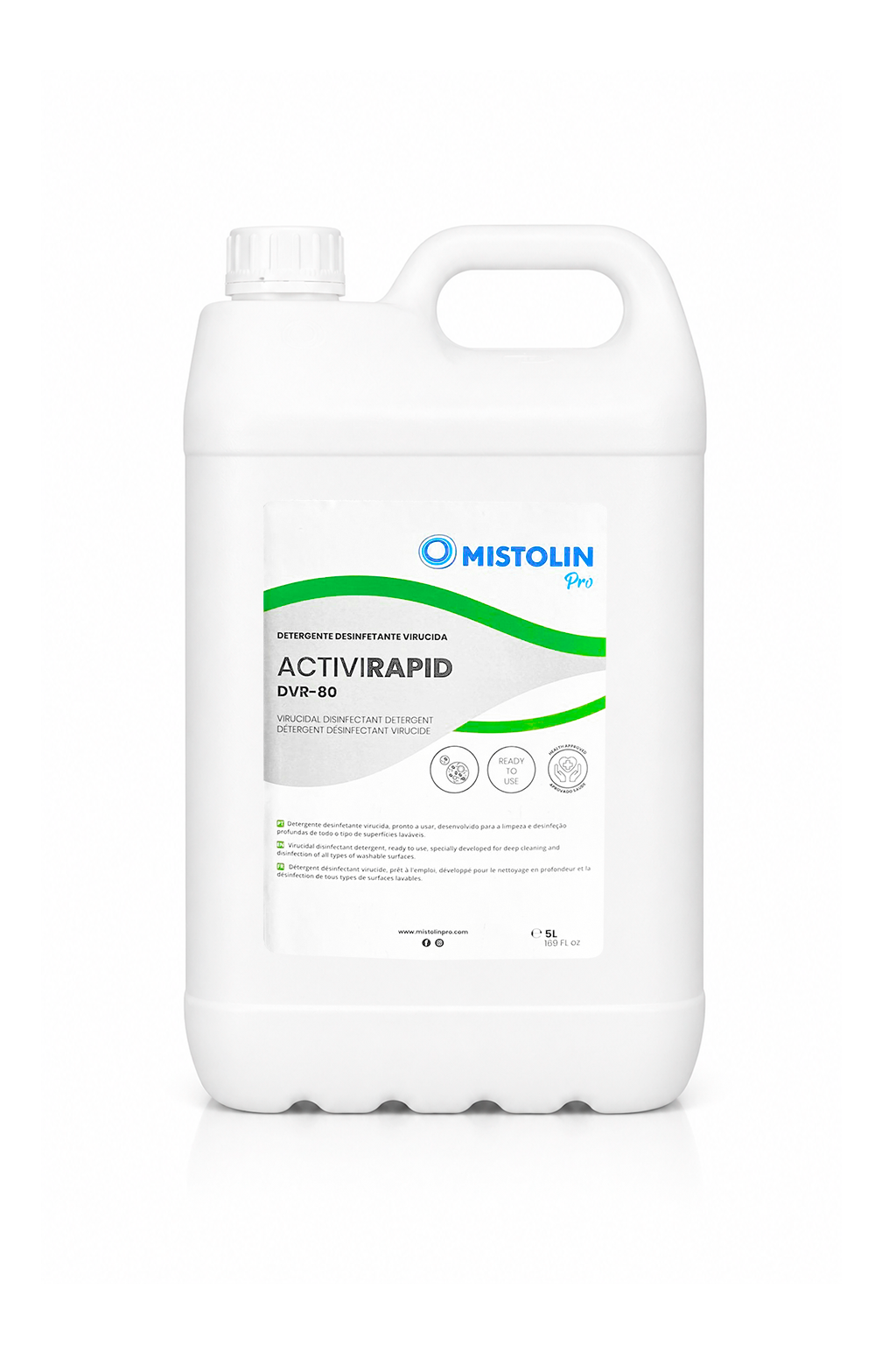 Desinfetante de superfícies virucida ACTIVIRAPID DVR-80 Mistolin Pro  5 L