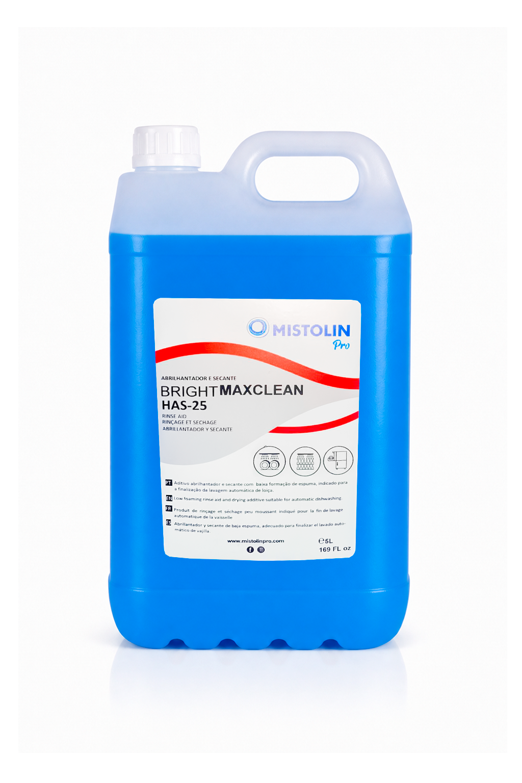 Abrilhantador e Secante Lavagem Mecânica de Loiça HAS-25   Mistolin PRO 5 L