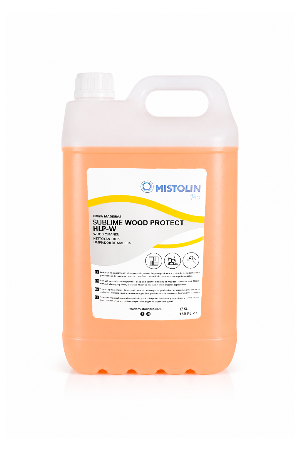 Limpa Pavimentos e Superfícies de Madeira Sublime Wood Protect HLP-W Mistolin 5 L